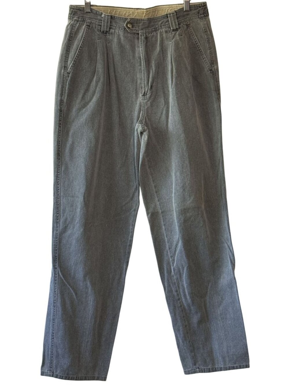 Vintage 90s Bugle Boy Jeans Mens 32x31 Gray Stonewash Pleated Relaxed Fit